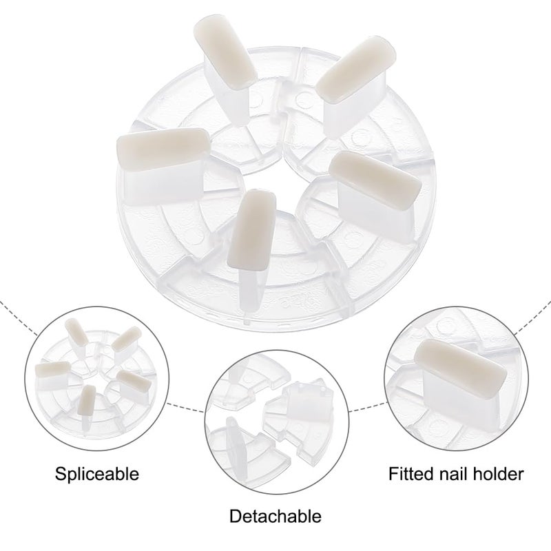 beinkmake 2pcs Acrylic Nail Stands Nail Stand for Press on Nails Display False Nails Holder for Painting Nails Practices Nail Art Kit Accessories, Clear - Image 3